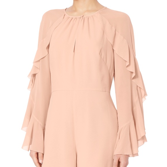 Intermix Silk Blush Ruffle Sleeve Romper - Size 4 - Picture 2 of 10